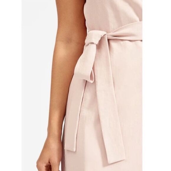 NEW Everlane The Japanese GoWeave Sleeveless Wrap Midi Dress Pink 4 - Picture 3 of 5